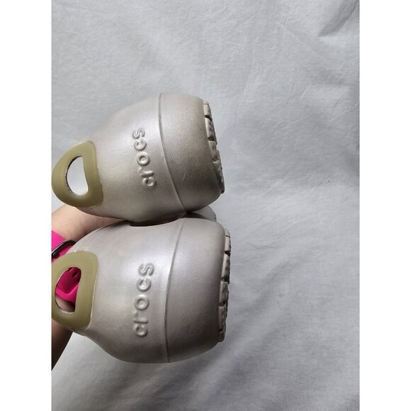 Crocs Silver Women's Kadee Slingback Flats Ballerina Slip on Shoes Sz 9 Women's - Picture 4 of 10